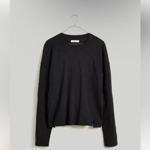 Madewell Slub Relaxed Long-Sleeve Black Tee